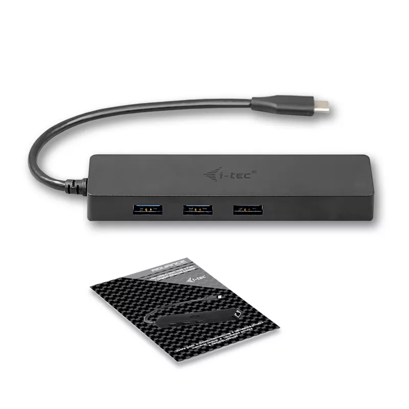 i-tec Advance USB-C hub passivo fino 3 portas + adaptador Gigabit Ethernet