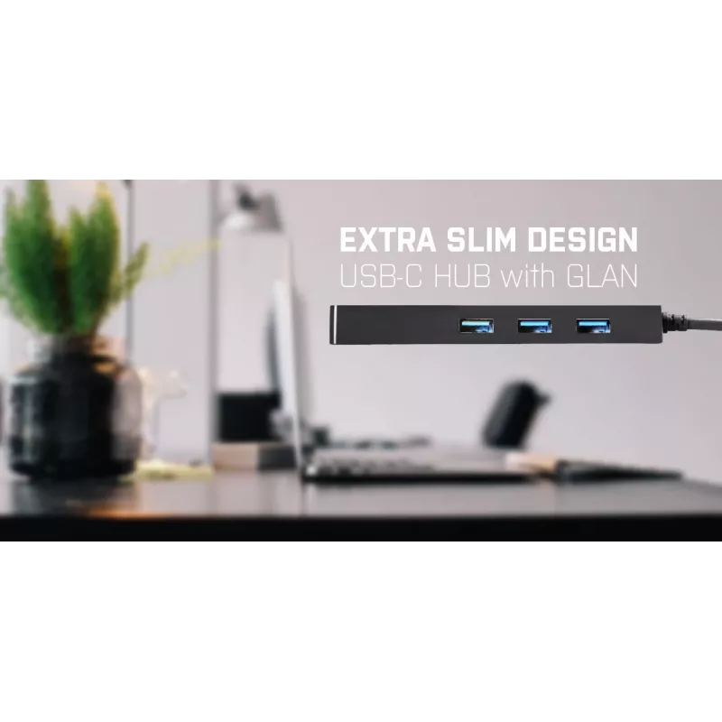 i-tec Advance USB-C hub passivo fino 3 portas + adaptador Gigabit Ethernet