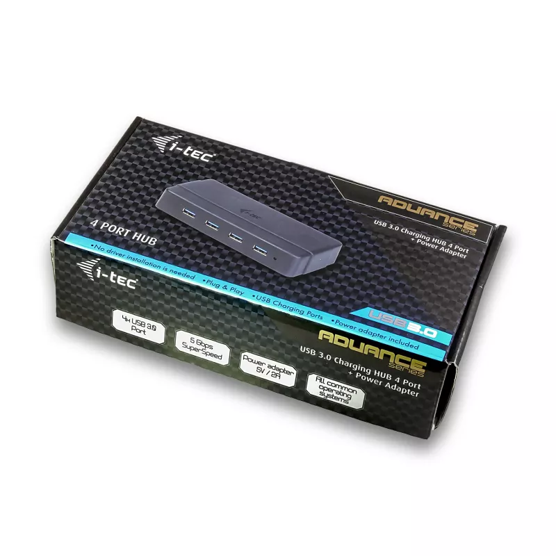 i-tec USB 3.0 Charging HUB 4 portas fonte de alimentação USB 3.2 Gen 1 Type-B