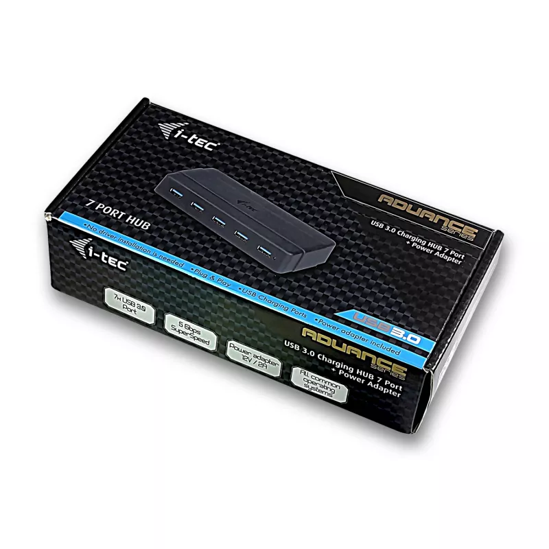 i-tec USB 3.0 Charging HUB 7 portas fonte de alimentação USB 3.2 Gen 1 Type-B
