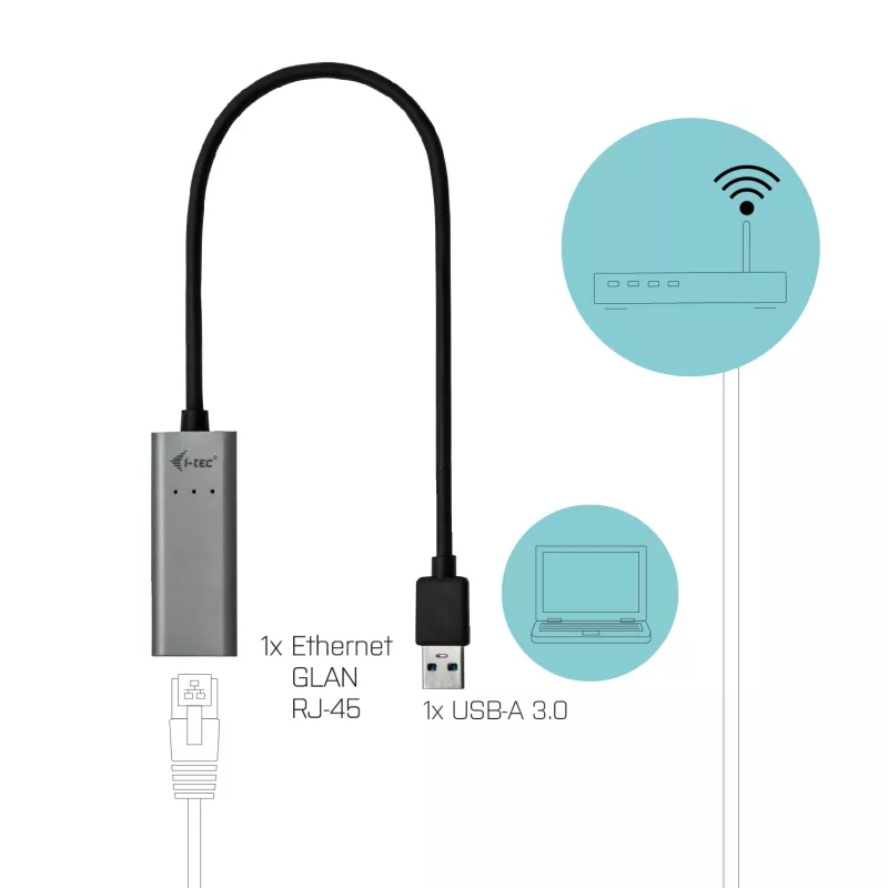 Adaptador Ethernet i-tec Metal USB 3.0 U3METALGLAN