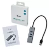 i-tec Metal USB 3.0 HUB 3 portas + adaptador Gigabit Ethernet