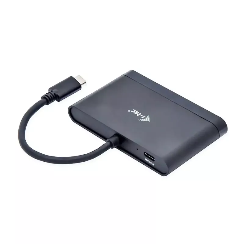 Adaptador de viagem USB-C para HDMI ITEC i-tec USB C adaptador de viagem HDMI PD/dados – preto, chipset RTS5403/RTS5404/RTS5411/PS176, 90×58×14 mm