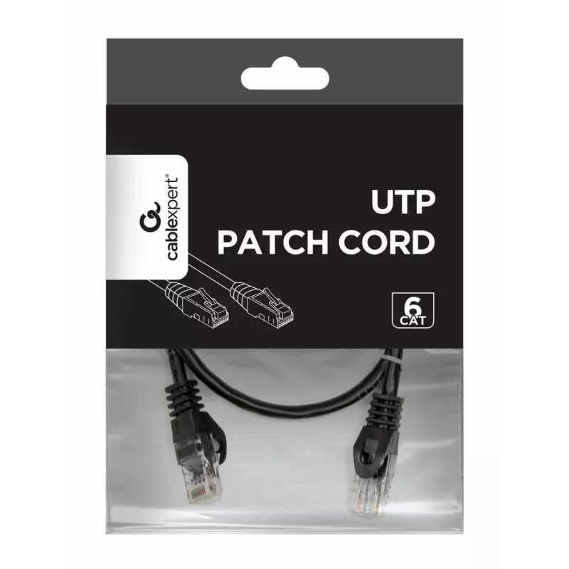 Cabo de rede Gembird PP6U-0.5M preto Cat6 U/UTP