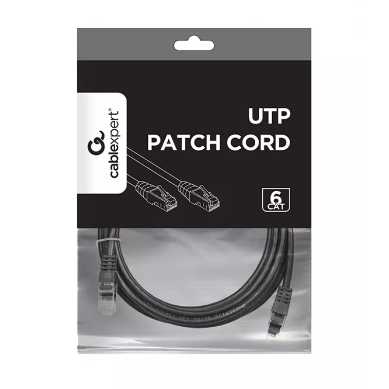 Cabo de rede Gembird PP6U-3M/BK RJ-45 Cat6 3 m preto