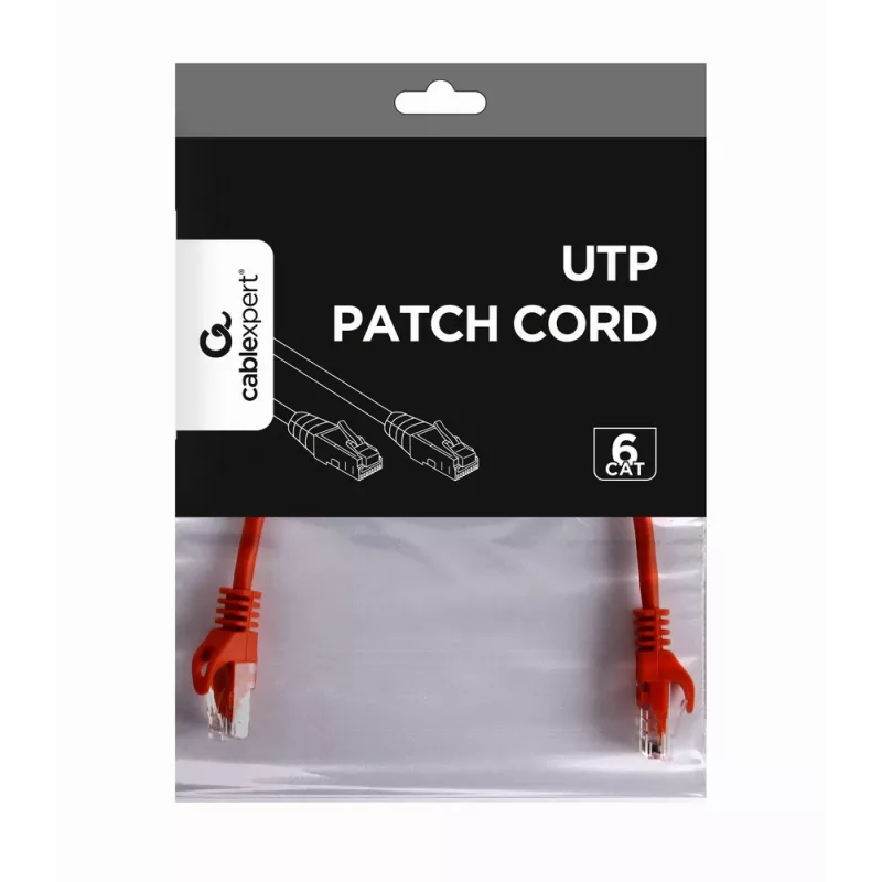 Cabo de rede GEMBIRD - CAT6 - UTP - 25 cm - vermelho