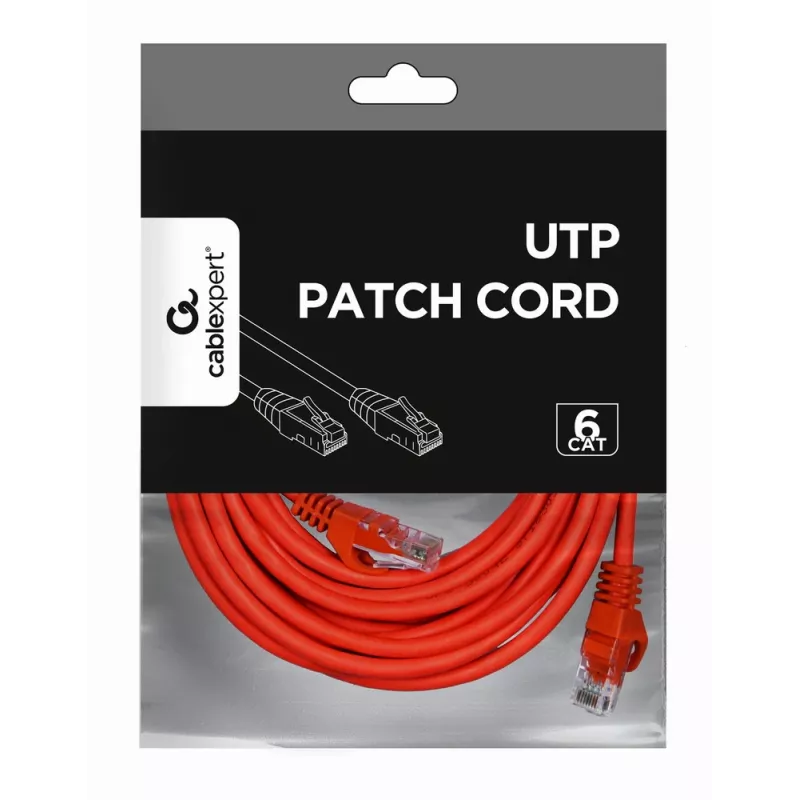 Cabo de rede GEMBIRD - CAT6 - UTP - 5 m - vermelho