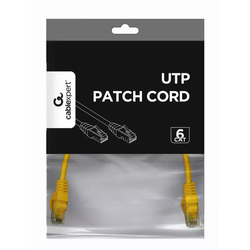Cabo de rede Gembird Cat6 U/UTP 0,25 m RJ-45 amarelo
