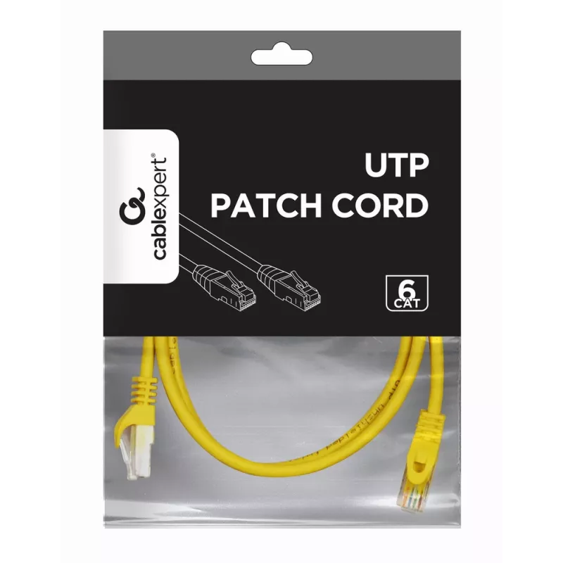 Cabo de rede GEMBIRD - CAT6 - UTP - 50 cm - amarelo