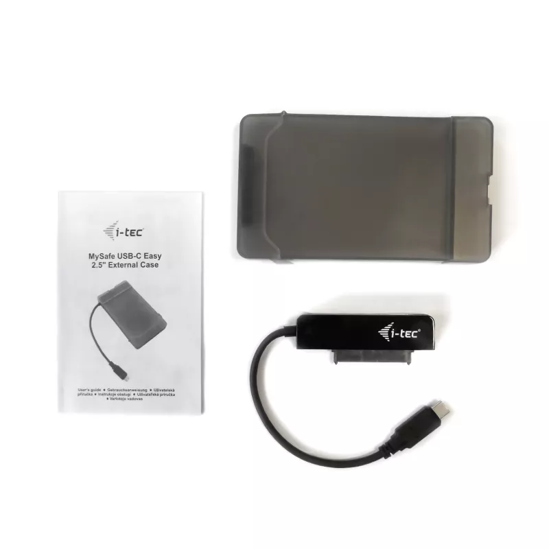 i-tec MySafe USB-C 3.1 Gen. 2 easy, caixa para HDD/SSD, 2,5 polegadas, Serial ATA, Serial ATA II, Serial ATA III, 10 Gbit/s, conectividade USB, preto