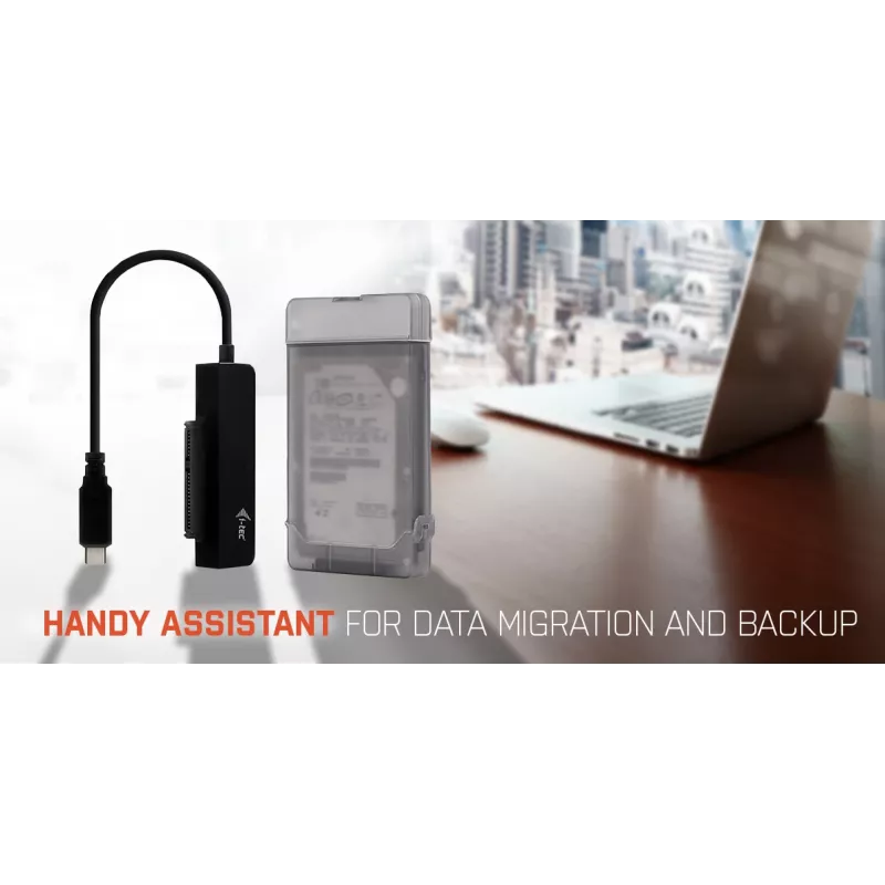 i-tec MySafe USB-C 3.1 Gen. 2 easy, caixa para HDD/SSD, 2,5 polegadas, Serial ATA, Serial ATA II, Serial ATA III, 10 Gbit/s, conectividade USB, preto