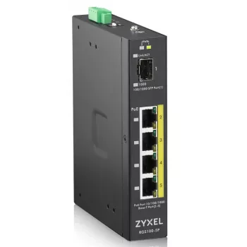Zyxel RGS100-5P Unmanaged L2 Gigabit Ethernet (10/100/1000) Power over Ethernet (PoE) preto