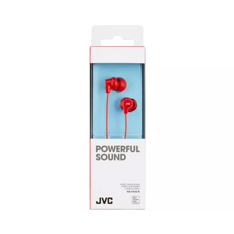 Auscultadores in-ear JVC HA-FX10-R-E coloridos