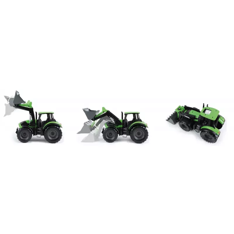 Lena Worxx 04613 Deutz-Fahr Agrotron trator de brincar com carregador frontal, 1:15, 45 cm