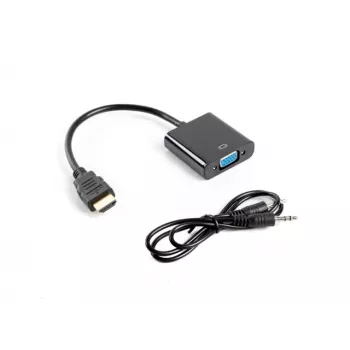 Adaptador de cabo de vídeo LANBERG VGA (D-Sub) HDMI tipo A (standard) 0,2m preto