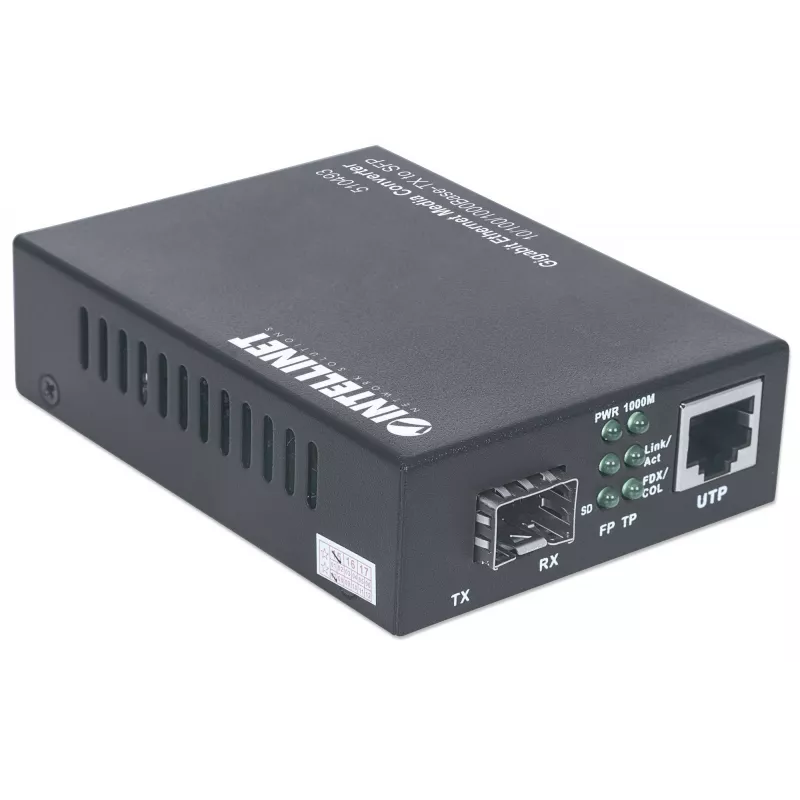 Conversor de media Intellinet Gigabit Ethernet para SFP, 10/100/1000Base-Tx para slot SFP, vazio