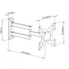 Suporte de parede Techly 19-37 polegadas para TV LED LCD inclinável 3 articulações preto ICA-LCD 2903