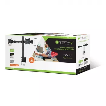 Suporte de secretária Techly 13-27 polegadas para 2 monitores com fixação ICA-LCD 482-D