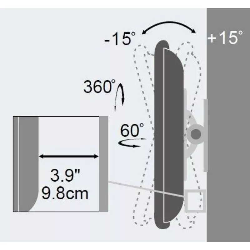 Suporte de parede Techly 13-30 polegadas para TV LED LCD totalmente articulado ICA-LCD 201BK