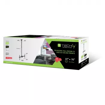 Suporte telescópico de teto longo Techly 37-70 polegadas para TV LED LCD ICA-CPLB 946L