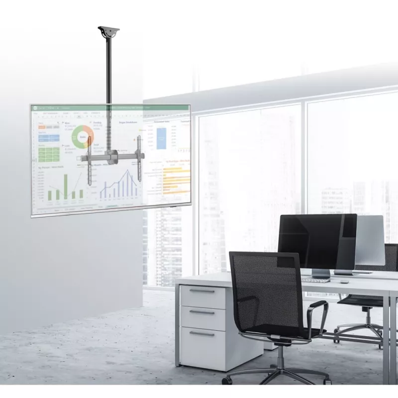 Suporte telescópico de teto longo Techly 37-70 polegadas para TV LED LCD ICA-CPLB 946L