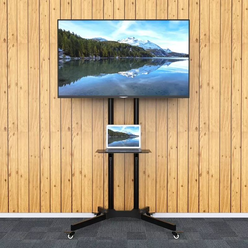 Suporte móvel de chão com prateleira Techly para LCD/LED/Plasma 30-65 polegadas ICA-TR6