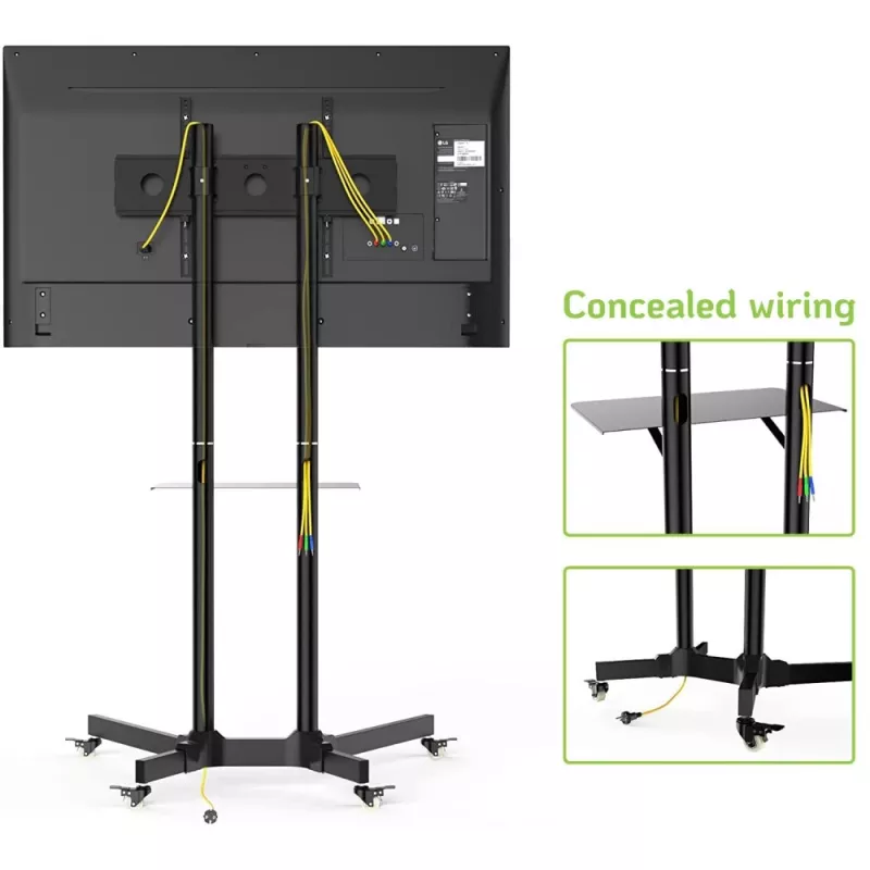 Suporte móvel de chão com prateleira Techly para LCD/LED/Plasma 30-65 polegadas ICA-TR6