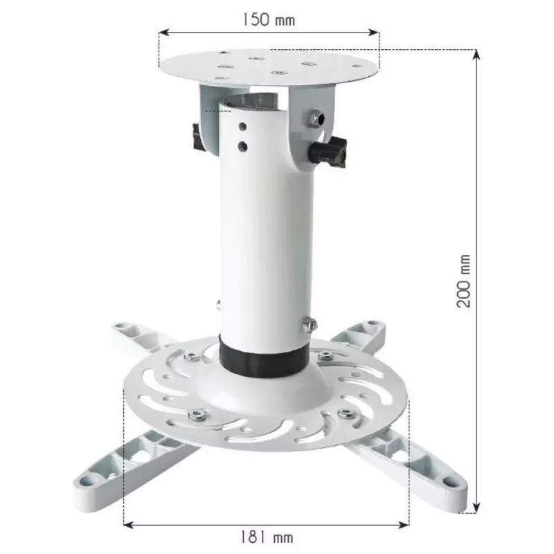 Suporte universal de teto para projetor Techly branco ICA-PM 200WH