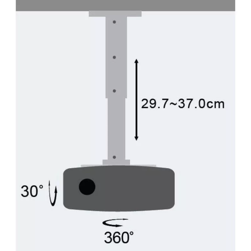 Extensão de suporte de teto para projetor Techly 30-37 cm prateado ICA-PM 102S