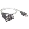 Adaptador USB para série Techly IDATA USB-SER-2T, ficha USB-A macho para ficha DB-9 macho, 0,45 m, branco transparente