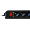 Régua de alimentação Techly 6 tomadas preto com ficha VDE IUPS-PCP-6V