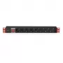 Unidade de distribuição de energia (PDU) Techly I-CASE STRIP-81UD 8 tomadas AC 1U preto, vermelho