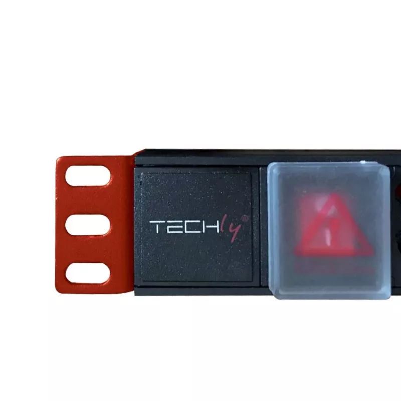 Unidade de distribuição de energia (PDU) Techly I-CASE STRIP-81UD 8 tomadas AC 1U preto, vermelho