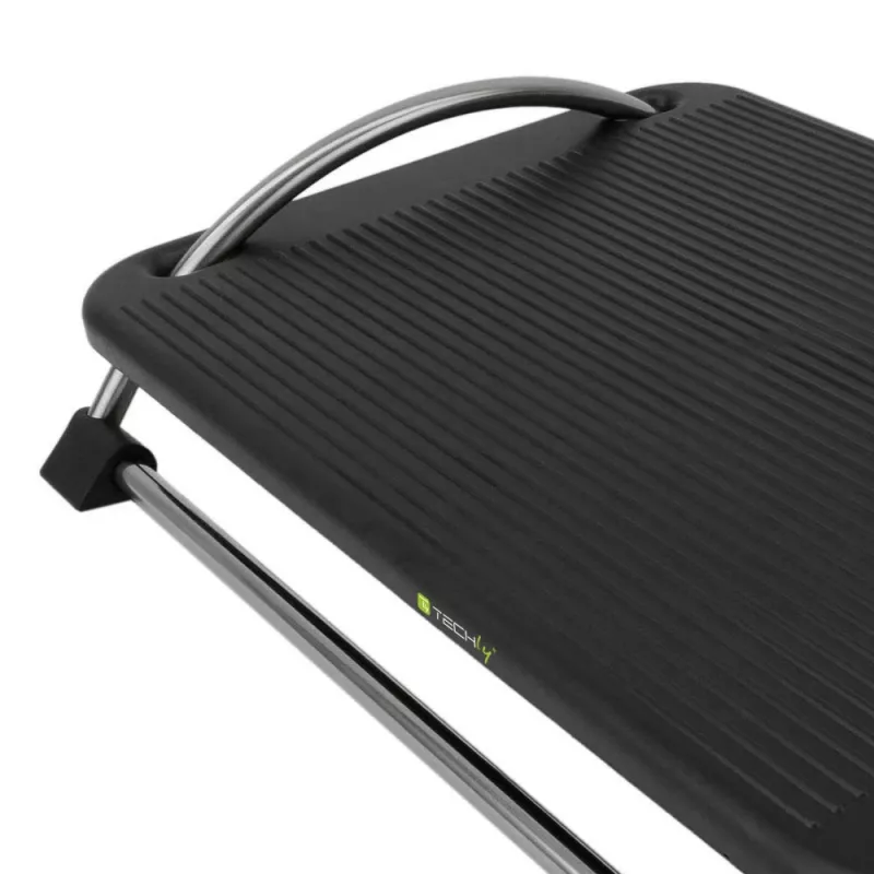 Techly ICA-FR 13 apoio para pés ergonómico ajustável, ajuste de ângulo, antiderrapante, 43 x 28 cm, preto