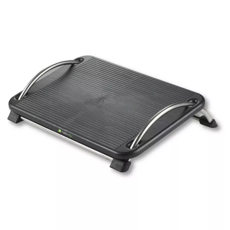 Techly ICA-FR 13 apoio para pés ergonómico ajustável, ajuste de ângulo, antiderrapante, 43 x 28 cm, preto