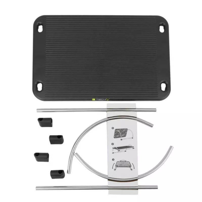 Techly ICA-FR 13 apoio para pés ergonómico ajustável, ajuste de ângulo, antiderrapante, 43 x 28 cm, preto
