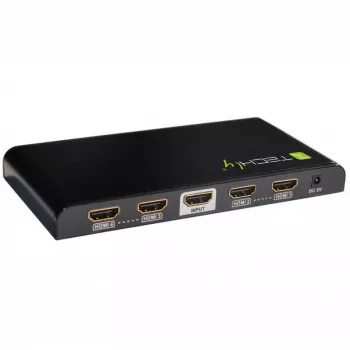Splitter HDMI Techly 4 portas 4K*2K IDATA HDMI-4K4, HDMI, 4x HDMI, 1x HDMI fêmea, 4096 x 2160 píxeis, preto, 36 bit