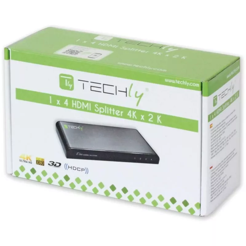 Techly IDATA HDMI-4K4 splitter HDMI 1x4, 4K x 2K (3840 x 2160), 3D, 36 bits, preto