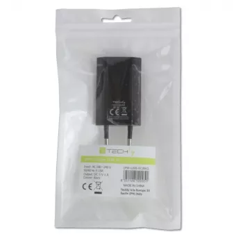 Carregador compacto Techly USB 1A ficha europeia preto