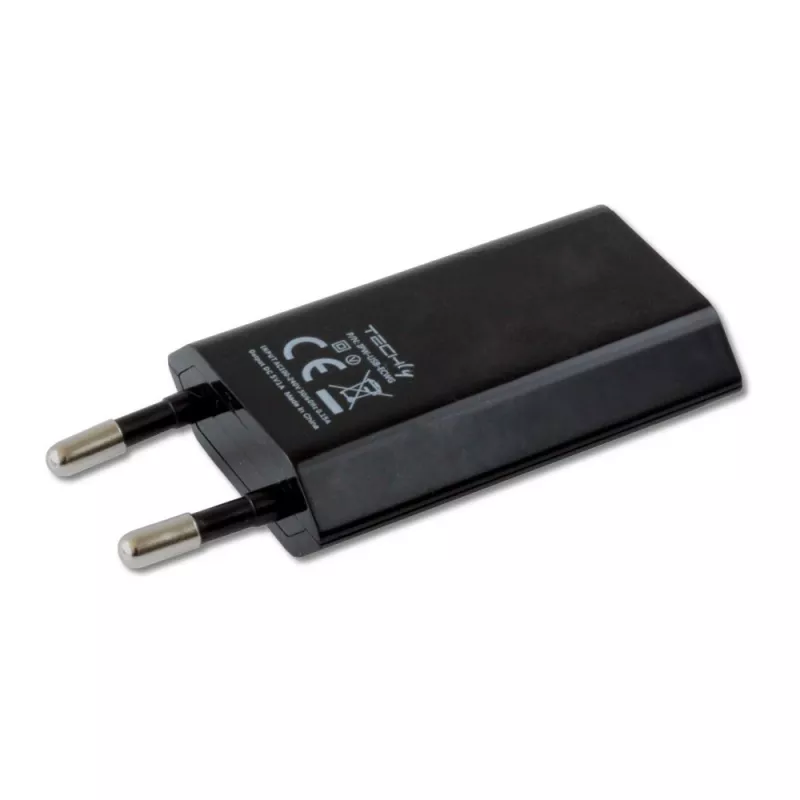 Carregador compacto Techly USB 1A ficha europeia preto