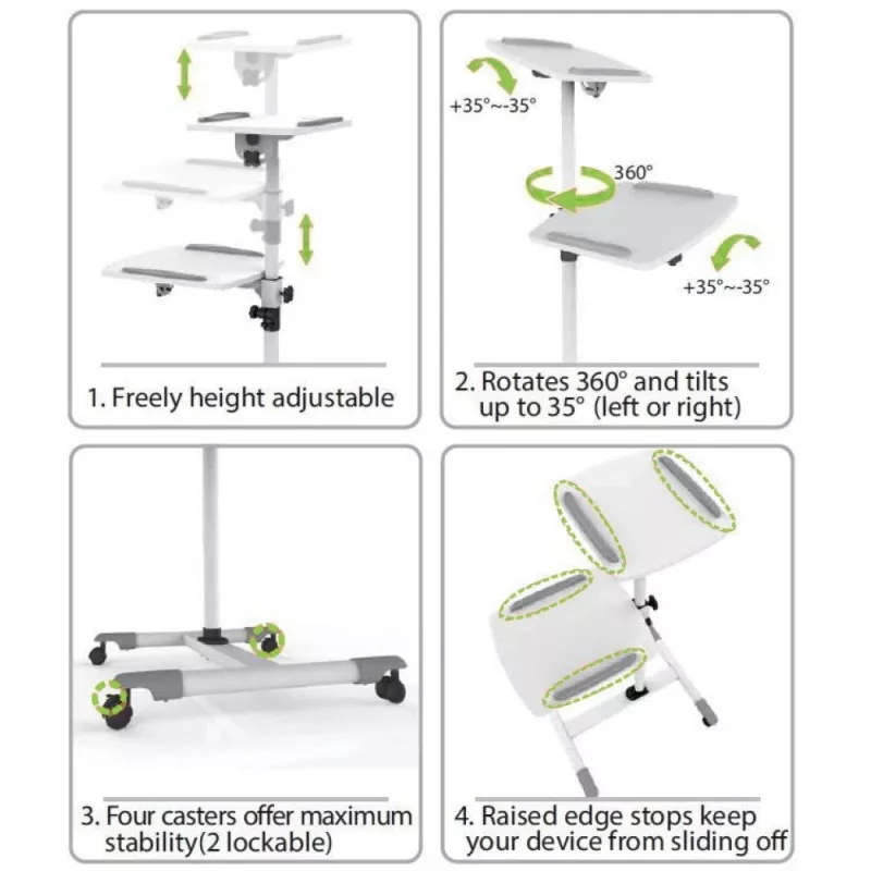 Carrinho universal Techly para portátil / projetor, branco ICA-TB TPM-6