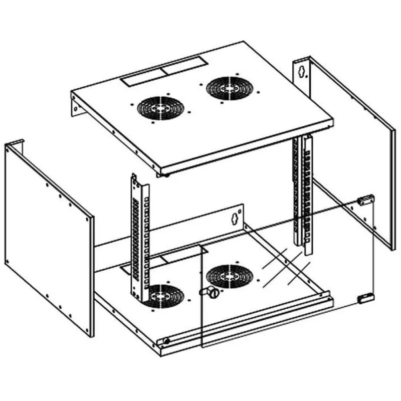 Armário de parede 19 6U profissional Techly 320 cinzento montado I-CASE EL-1006G32