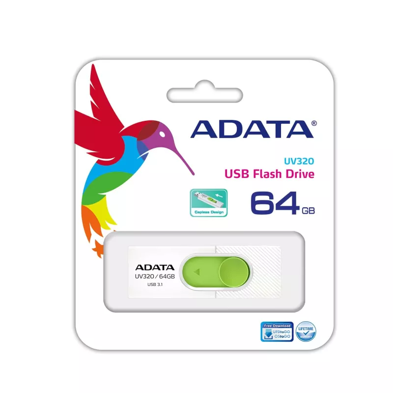 Pen USB ADATA UV320 64 GB USB Type-A 3.2 Gen 1 (3.1 Gen 1) verde, branco