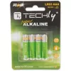 Blister Techly 4 pilhas High Power Mini Stilo AAA alcalinas LR03 1,5V IBT-KAL-LR03T