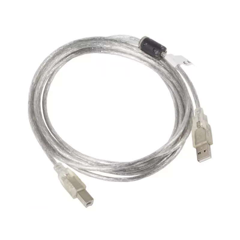 Cabo USB LANBERG USB 2.0 USB B – 3 m transparente