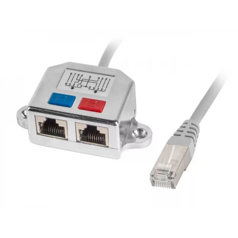 Adaptador LANBERG LAN RJ45/2x RJ45 Ftp Splitter AD-0026-S