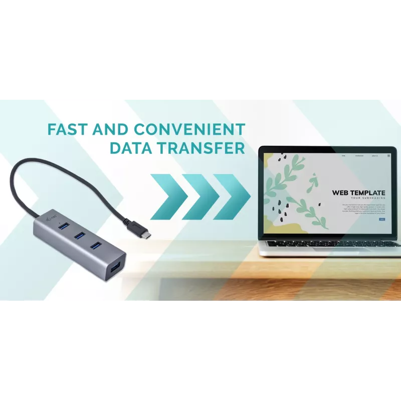 Hub USB-C i-tec Metal 4 portas