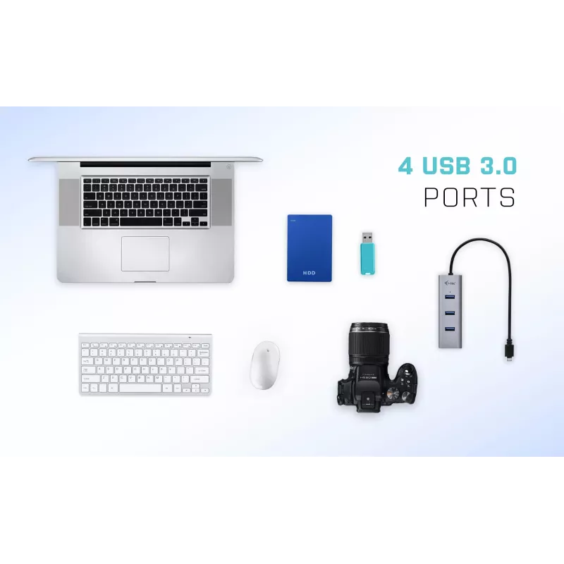Hub USB-C i-tec Metal 4 portas