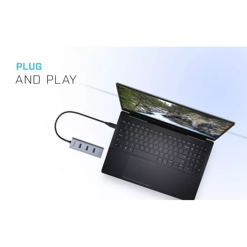 Hub USB-C i-tec Metal 4 portas