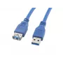 Cabo USB-A para USB-A LANBERG CA-US3E-10CC-0018-B 1,8 m, USB 3.0, azul, 4800 Mbit/s